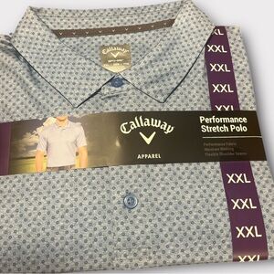 Callaway Men's Light Blue Patterned Polo Shirt